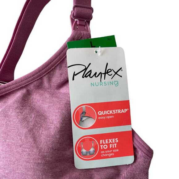 Playtex Women's Nursing Seamless Racerback Wireless Maternity Bra Size Large - Picture 7 of 8